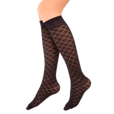 Mikro Dizaltı Çorap Zümrüt Desen Siyah Mikro Dizaltı Çorap Zümrüt Desen Siyah