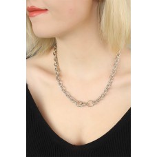 Silver Renk Zincir Tasarım Kadın Kolye Silver Renk Zincir Tasarım Kadın Kolye