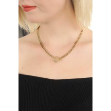 Gold Renk Zincir Kadın Çelik Kolye Gold Renk Zincir Kadın Çelik Kolye