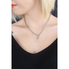 Silver Renkli Zincir Tasarım Kadın Kolye Silver Renkli Zincir Tasarım Kadın Kolye