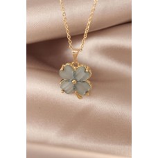 Sedefli Yeşil Renk Yonca Kolye Sedefli Yeşil Renk Yonca Kolye