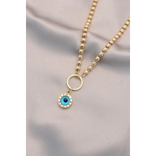 Yeni Sezon Nazar Boncuk Model Gold Metal Kolye Yeni Sezon Nazar Boncuk Model Gold Metal Kolye