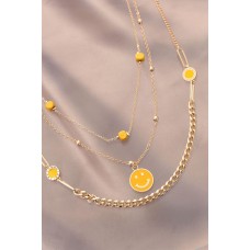 Emoji Tasarımlı Sarı Taş Detaylı Çoklu Kadın Kolye Emoji Tasarımlı Sarı Taş Detaylı Çoklu Kadın Kolye