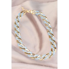 Gold Mavi Sıralı Uzay Yolu Model Zincir Kolye Gold Mavi Sıralı Uzay Yolu Model Zincir Kolye