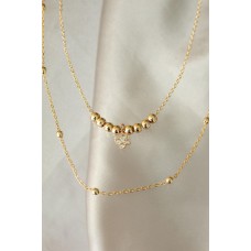 Yonca Detaylı Çift Zincir Gold Metal Kadın Kolye Yonca Detaylı Çift Zincir Gold Metal Kadın Kolye