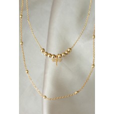 Yusufçuk Detaylı Çift Zincir Gold Metal Kadın Kolye Yusufçuk Detaylı Çift Zincir Gold Metal Kadın Kolye