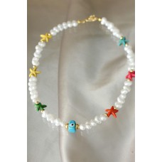 Renkli Deniz Yıldızı Detaylı İnci Kolye Renkli Deniz Yıldızı Detaylı İnci Kolye