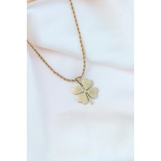 Çelik Gold Renk Yonca Kolye Çelik Gold Renk Yonca Kolye