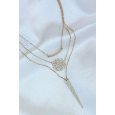 Çelik Gold Renk Çoklu Kolye Çelik Gold Renk Çoklu Kolye