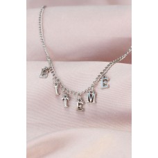 Yeni Sezon Biteme Yazılı Gümüş Renk Sallantılı Kadın Kolye Yeni Sezon Biteme Yazılı Gümüş Renk Sallantılı Kadın Kolye