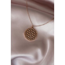 Çelik Rose Renk Yaşam Çiçeği Tasarımlı Kadın Kolye Çelik Rose Renk Yaşam Çiçeği Tasarımlı Kadın Kolye