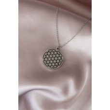 Çelik Silver Renk Yaşam Çiçeği Tasarımlı Kadın Kolye Çelik Silver Renk Yaşam Çiçeği Tasarımlı Kadın Kolye