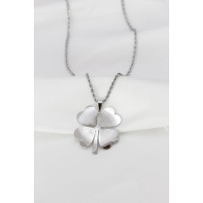 Çelik Silver Renk Büyük Boy Yonca Kolye Çelik Silver Renk Büyük Boy Yonca Kolye