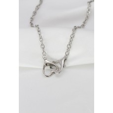 Silver Renk Geçirmeli Kalp Tasarımlı Zincir Kolye Silver Renk Geçirmeli Kalp Tasarımlı Zincir Kolye