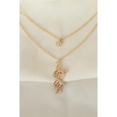 Kelebek Model Gold Metal Zincirli Zirkon Taşlı Kolye Kelebek Model Gold Metal Zincirli Zirkon Taşlı Kolye