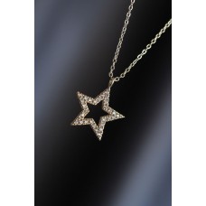 Altın Renk Metal Zirkon Taşlı Yıldız Kolye Altın Renk Metal Zirkon Taşlı Yıldız Kolye