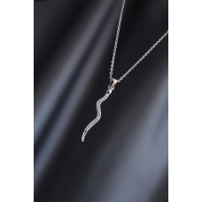 Silver Renk Metal Zirkon Taşlı Şimşek Kolye Silver Renk Metal Zirkon Taşlı Şimşek Kolye