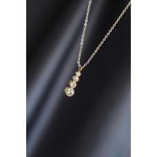 Gold Renk Metal Zirkon Taşlı Su Yolu Kolye Gold Renk Metal Zirkon Taşlı Su Yolu Kolye