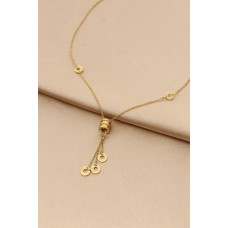 Çelik Gold Renk Oval Tasarımlı Sallantılı Kadın Kolye Çelik Gold Renk Oval Tasarımlı Sallantılı Kadın Kolye