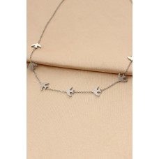 Çelik Gümüş Renk Kuş Tasarımlı Kadın Kolye Çelik Gümüş Renk Kuş Tasarımlı Kadın Kolye