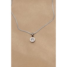 Çelik Gümüş Renk Zirkon Taşlı Oval Model Kadın Kolye Çelik Gümüş Renk Zirkon Taşlı Oval Model Kadın Kolye