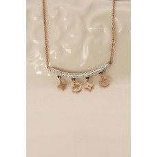 Çelik Rose Renk Zirkon Taşlı Minimal Yonca Tasarımlı Kadın Kolye Çelik Rose Renk Zirkon Taşlı Minimal Yonca Tasarımlı Kadın Kolye