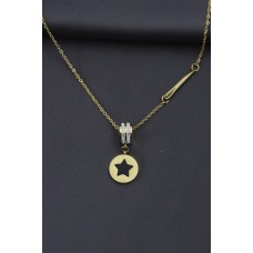 Çelik Gold Renkli Zirkon Taşlı Siyah Yıldız Tasarımlı Kadın Kolye Çelik Gold Renkli Zirkon Taşlı Siyah Yıldız Tasarımlı Kadın Kolye