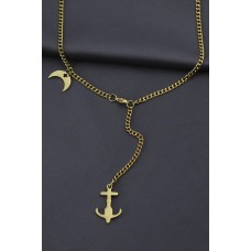 Çelik Gold Renk Çapa Tasarımlı Kadın Kolye Çelik Gold Renk Çapa Tasarımlı Kadın Kolye