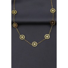 Çelik Altın Renk Taşlı Kutup Yıldızı Tasarımlı Kadın Kolye Çelik Altın Renk Taşlı Kutup Yıldızı Tasarımlı Kadın Kolye