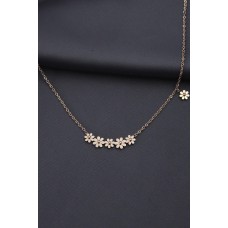 Çelik Rose Renk Minimal Sıralı Papatya Tasarımlı Kadın Kolye Çelik Rose Renk Minimal Sıralı Papatya Tasarımlı Kadın Kolye