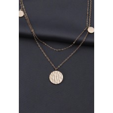 Çelik Rose Renk Desenli Oval Model Çift Zincir Tasarımlı Kadın Kolye Çelik Rose Renk Desenli Oval Model Çift Zincir Tasarımlı Kadın Kolye