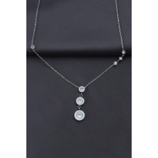 Çelik Gümüş Renk Sıralı Taşlı Oval Tasarımlı Kadın Kolye Çelik Gümüş Renk Sıralı Taşlı Oval Tasarımlı Kadın Kolye