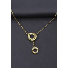 Çelik Gold Renk Zirkon Taşlı Roma Rakamlı Oval Tasarımlı Kadın Kolye Çelik Gold Renk Zirkon Taşlı Roma Rakamlı Oval Tasarımlı Kadın Kolye