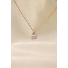 Gold Metal Zincirli Zirkon Taşlı Damla Kolye Gold Metal Zincirli Zirkon Taşlı Damla Kolye