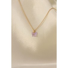 Zirkon Taşlı Lila Renk Minimal Kelebek Kolye Zirkon Taşlı Lila Renk Minimal Kelebek Kolye