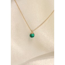 Zirkon Taşlı Yeşil Renk Minimal Küre Kolye Zirkon Taşlı Yeşil Renk Minimal Küre Kolye