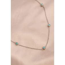 Çelik Gümüş Renk Nazar Boncuk Kolye Çelik Gümüş Renk Nazar Boncuk Kolye