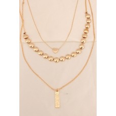 Gold Metal Çoklu Kalp Kolye Gold Metal Çoklu Kalp Kolye