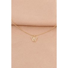 Gold Renk Metal Minimal Taşlı Kelebek Kolye Gold Renk Metal Minimal Taşlı Kelebek Kolye