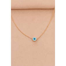 Gold Renk Metal Minimal Nazar Boncuğu Kolye Gold Renk Metal Minimal Nazar Boncuğu Kolye