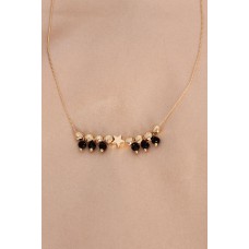 Gold Renk Metal Minimal Yıldız Siyah Boncuk Detaylı Kadın Kolye Gold Renk Metal Minimal Yıldız Siyah Boncuk Detaylı Kadın Kolye