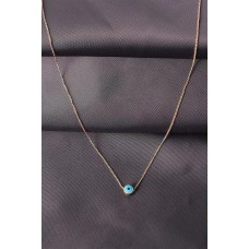 Gold Renkli Metal Minimal Nazar Boncuk Detaylı Kadın Kolye Gold Renkli Metal Minimal Nazar Boncuk Detaylı Kadın Kolye