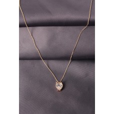 Gold Renk Metal Zirkon Taşlı Kalp Model Kadın Kolye Gold Renk Metal Zirkon Taşlı Kalp Model Kadın Kolye