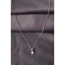 Gümüş Renk Metal Minimal Zirkon Taş Kadın Kolye Gümüş Renk Metal Minimal Zirkon Taş Kadın Kolye