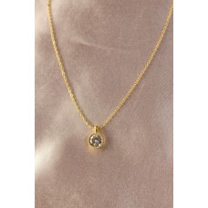 Gold Renk Metal Zirkon Taş Kadın Kolye Gold Renk Metal Zirkon Taş Kadın Kolye