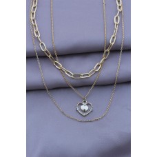 Kalp Figürlü Gold Metal Kombin Kadın Kolye Kalp Figürlü Gold Metal Kombin Kadın Kolye