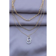 Sonsuzluk Figürlü Gold Metal Kombin Kadın Kolye Sonsuzluk Figürlü Gold Metal Kombin Kadın Kolye