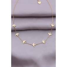 316L Kararmaz Çelik Kuş Figürlü Gold Renk Kadın Kolye 316L Kararmaz Çelik Kuş Figürlü Gold Renk Kadın Kolye