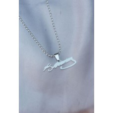 Çelik Uçlu Atatürk İmzalı Gümüş Renk Zincir Kolye Çelik Uçlu Atatürk İmzalı Gümüş Renk Zincir Kolye