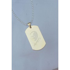 Gold Çelik Uçlu İmzalı Atatürk Portresi Tasarımlı Gümüş Renk Zincir Kolye Gold Çelik Uçlu İmzalı Atatürk Portresi Tasarımlı Gümüş Renk Zincir Kolye